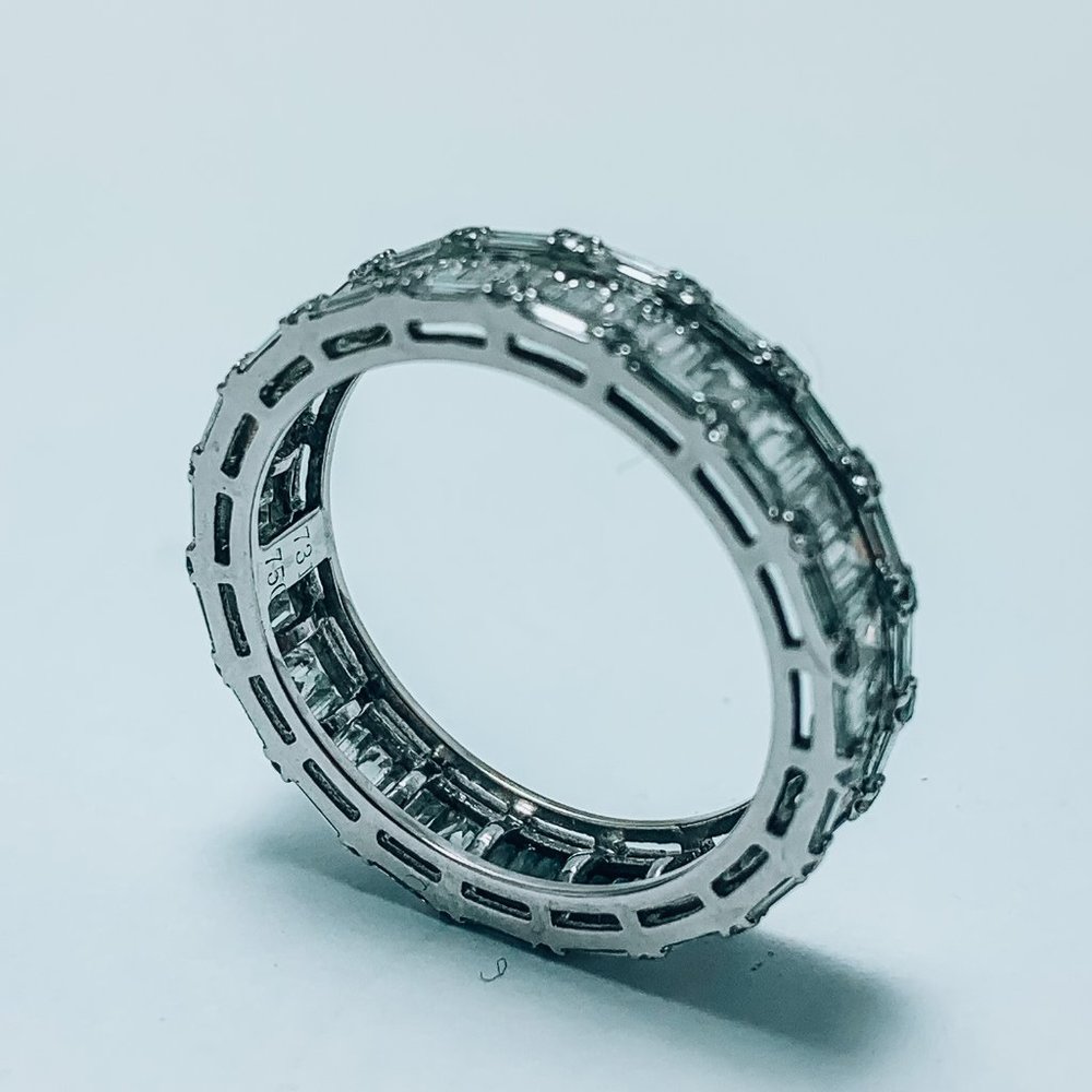 18K White Gold Diamond Eternity Band 5mm 4.22 TCW